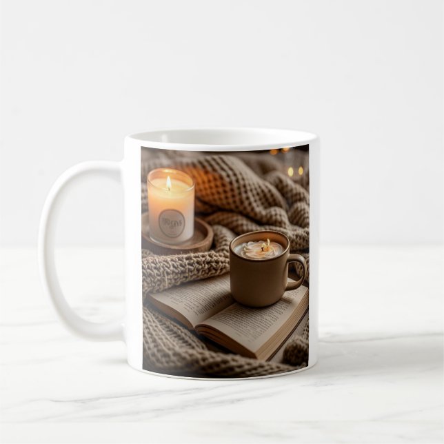Caneca De Café Velas e cobertores, quentes e quentes (Esquerda)
