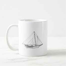 Caneca De Café Veleiro dos Skipjack da baía de Chesapeake