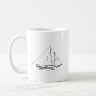 Caneca De Café Veleiro dos Skipjack da baía de Chesapeake