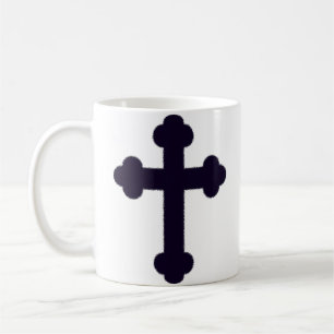Caneca De Café Velha cruz cristã roxa