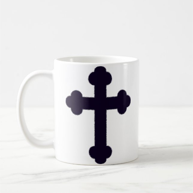 Caneca De Café Velha cruz cristã roxa (Esquerda)