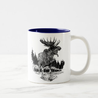 Caneca de café velha grande dos alces