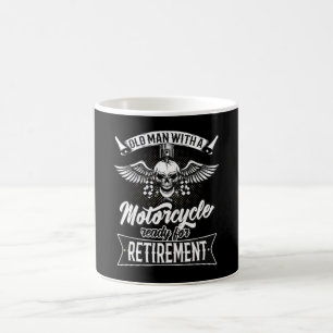 Caneca De Café Velho Com Motocicleta Pronto Para Aposentar