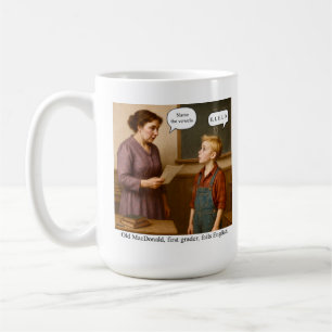 Caneca De Café Velho MacDonald, aluno da primeira série, reprova 