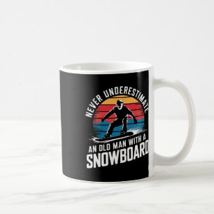 Caneca De Café Velho Snowboard Sobre Humor Design Engraçado Neve
