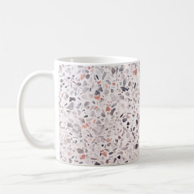 Caneca De Café Velho terrazzo textura, padrão de hamper. (Esquerda)