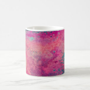 Caneca De Café “Vellum Etéreo” – Abstrato Rosa Azul Turquesa   