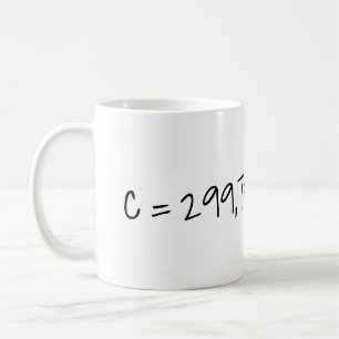 Caneca De Café Velocidade da luz "c=299792458 m/s" Math & Science