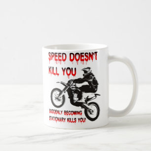 Caneca De Café Velocidade Não Mata Você Dirt Bike Motocross Engra