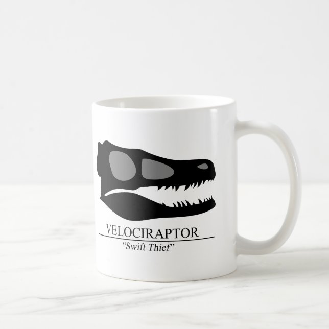 Caneca De Café Velociraptor Skull (Direita)
