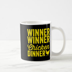 Caneca De Café Vencedor Vencedor Jantar de Frango Silhueta (escur