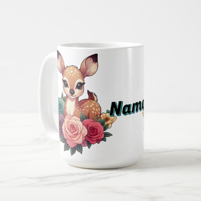 Caneca De Café Vendedor de Bebês Personalizado com Rosas (Frente Esquerda)