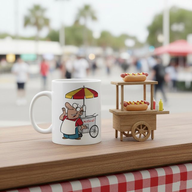Caneca De Café Vendedor de Carrinho de Cachorro Quente Comida de  (Criador carregado)