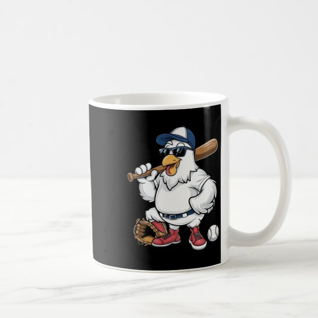 Caneca De Café Vender Brincando de Frango Design Divertido de Esp (Direita)