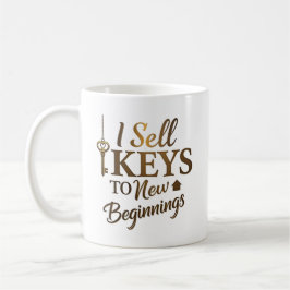 Caneca De Café Vendo Chaves para Novos Começos | Corretor Persona