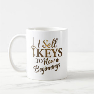 Caneca De Café Vendo Chaves para Novos Começos   Corretor Persona