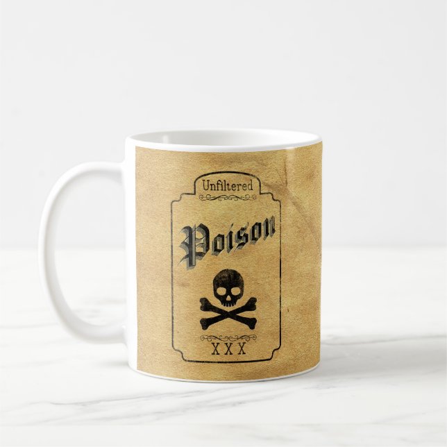 Caneca De Café Veneno não filtrado - Humor Gótico Escuro (Esquerda)