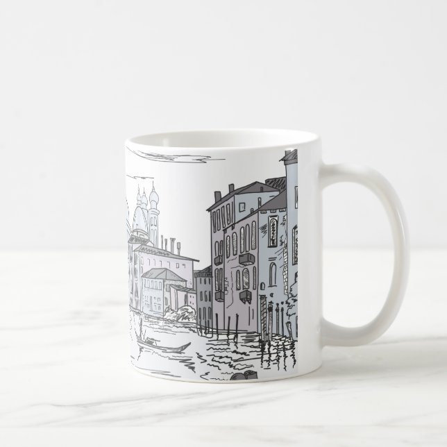 Caneca De Café Veneza. Cidade na água (Direita)