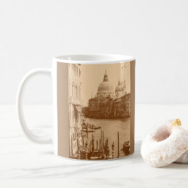 Caneca De Café Veneza e Grande Canal em Taupe