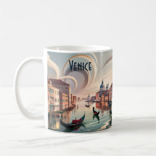 Caneca De Café Veneza Itália Viagem Aquarela Gôndola Texto Person