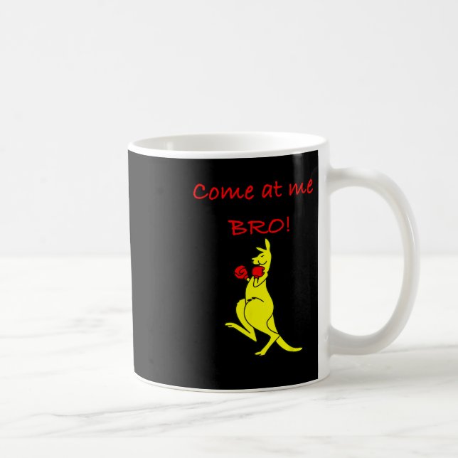 Caneca De Café Venha Atacar Me Bro Kangaroo Boxe Presente Novidad (Direita)