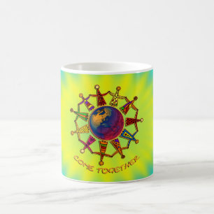 Caneca De Café Venha Juntar Pessoas yellocyanlila shine