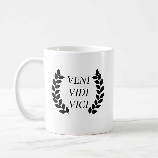 Caneca De Café Veni Vidi Vici Eu Vi Que Conquistei (Esquerda)