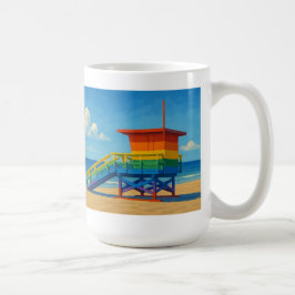 Caneca De Café Venice Beach Rainbow Lifeguard Stand