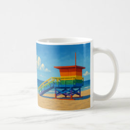 Caneca De Café Venice Beach Rainbow Lifeguard Stand