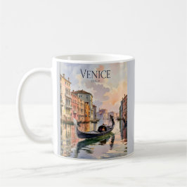 Caneca De Café Venice Gondola Ride Watercolor Canal Colorful