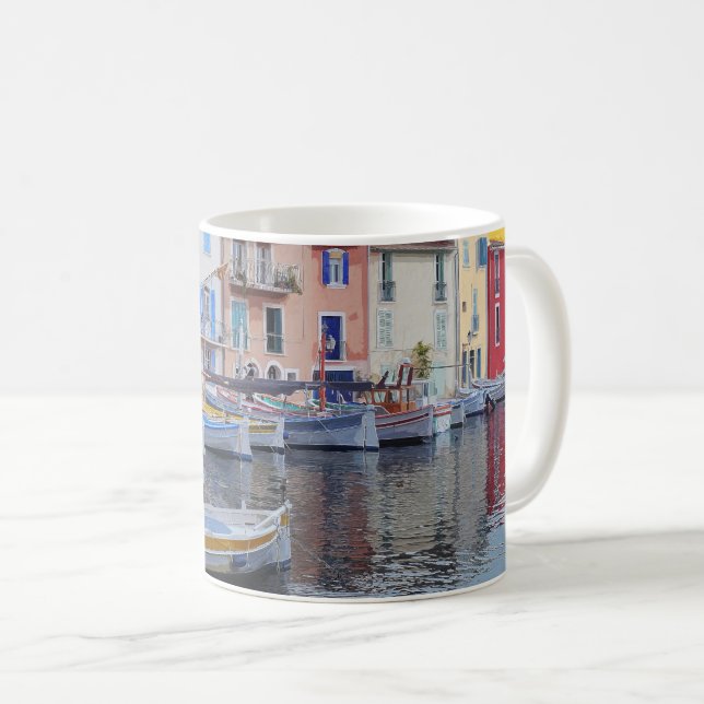 Caneca De Café Venice Itália Harbor Waterway Building #14 (Frente Esquerda)