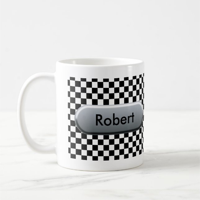 Caneca De Café Ventilador de corrida personalizado com sinalizado (Esquerda)