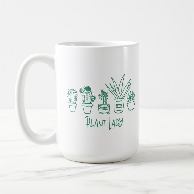 Caneca De Café Ventilador de jardinagem suculenta de Lady Cactus (Esquerda)