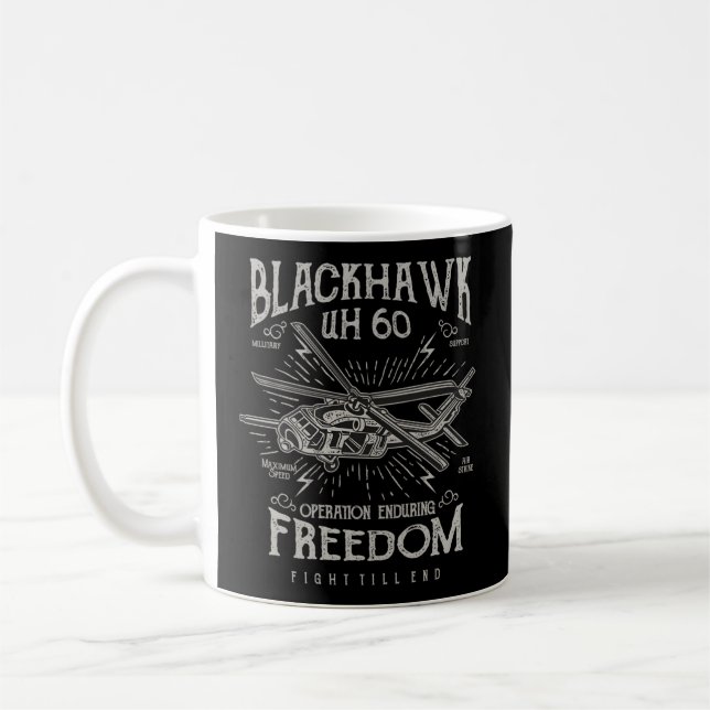 Caneca De Café Ventilador Piloto de helicóptero Blackhawk Uh 60 (Esquerda)