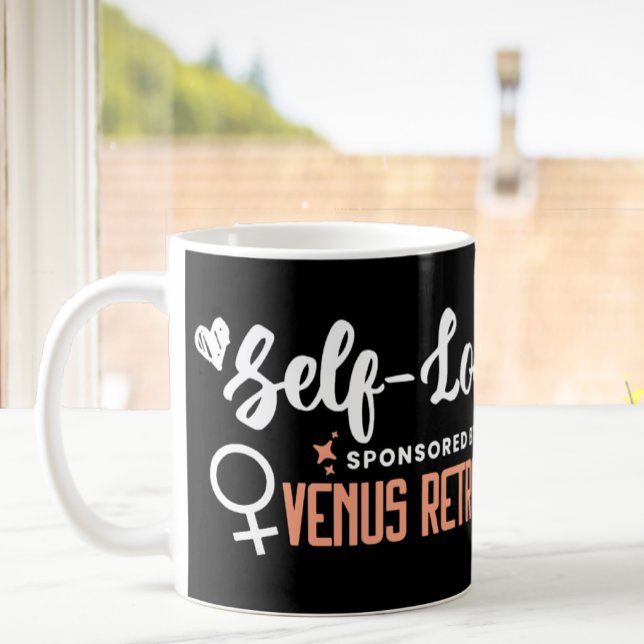 Caneca De Café Venus Retrograde Tipografia Monograma Preto (Criador carregado)