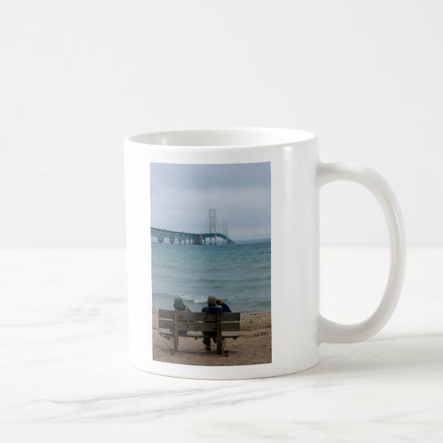 Caneca De Café Ver ponte Mackinac (Direita)