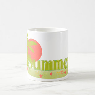 Caneca De Café Verão de Palmeira com Sol e Praia