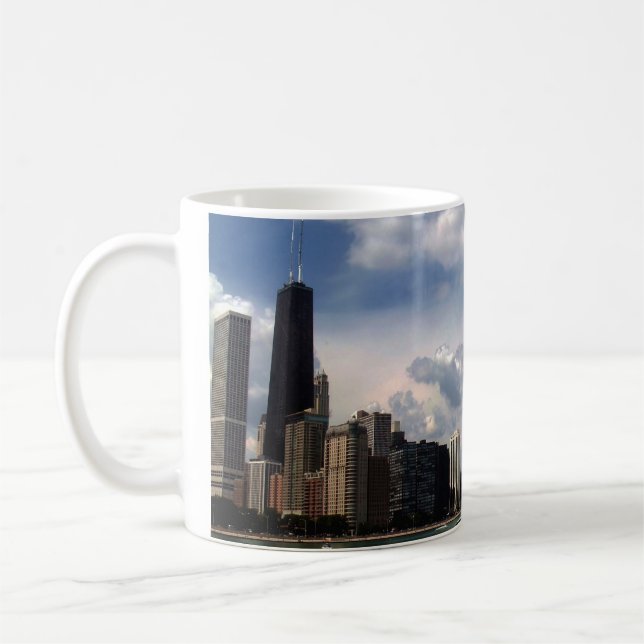 Caneca De Café Verão do Lago Michigan da skyline de Chicago (Esquerda)