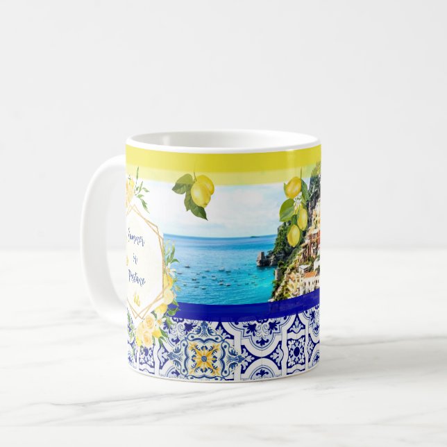 Caneca De Café Verão em Positano Mug Lemons Azulejo vietrista (Frente Esquerda)