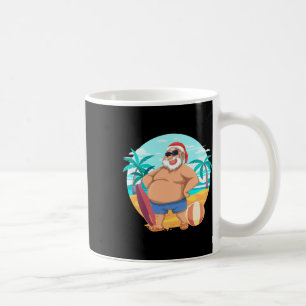 Caneca De Café Verão havaiano Papai Noel engraçado Natal tropical