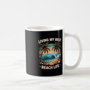 Caneca De Café Verão Praia Vibrações de Férias Tropicais e Sol Pa