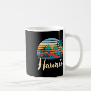 Caneca De Café Verão Retro Havaiano Férias Palmeiras Tropical