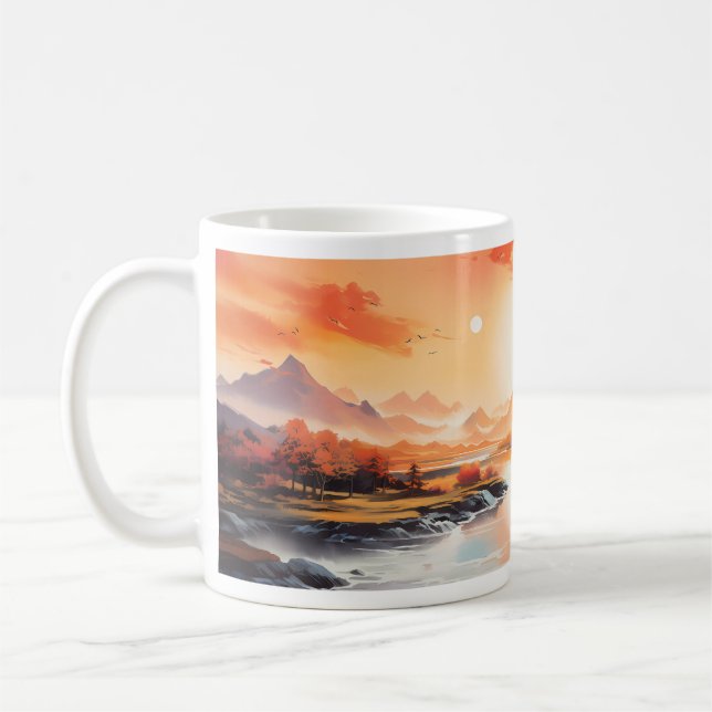 Caneca De Café Verão, Rio, E O Sol De Manhã (Esquerda)