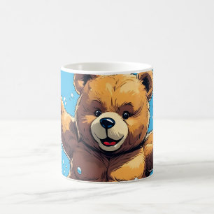 Caneca De Café Verão Selvagem do Urso Vintage Piscina