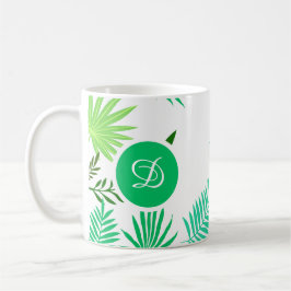 Caneca De Café verão verde das folhas tropicais modernas do sécul
