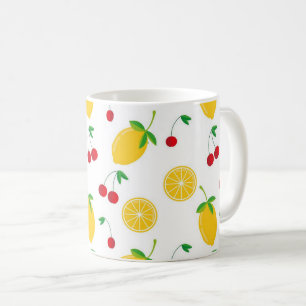 Caneca De Café Verão Vibrante Citrinos e Cerejas 