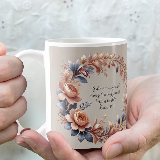 Caneca De Café Verdade Bíblica Personalizável com Brilho Rosa e A (Criador carregado)