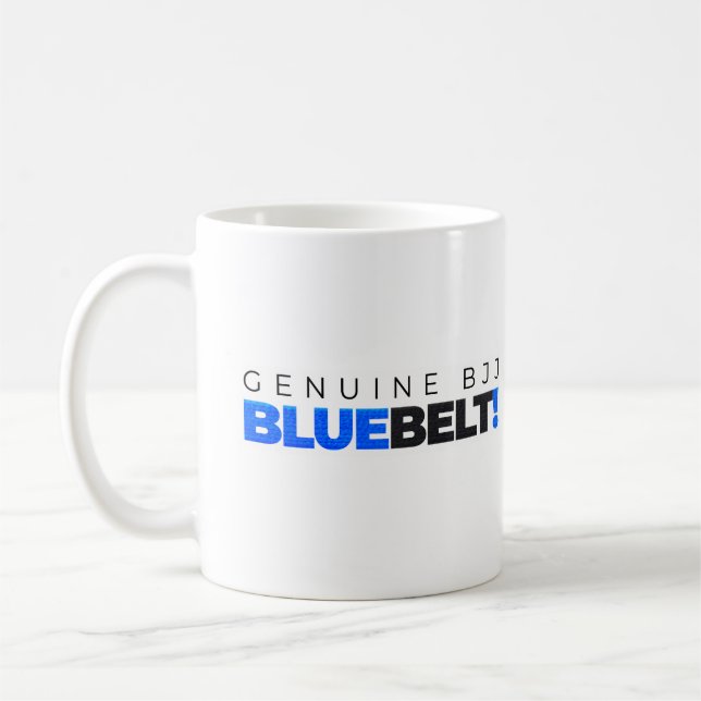 Caneca De Café Verdadeira Cintura Azul BJJ (Jiu Jitsu brasileiro) (Esquerda)