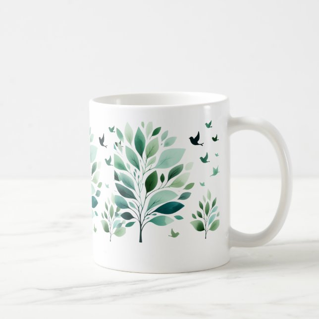 Caneca De Café Verdant Whispers Chickadee (Direita)