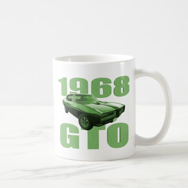Caneca De Café Verde 1968 do carro do músculo de Pontiac GTO (Direita)